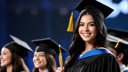 Wall Mural - Potrait of Young woman in graduation