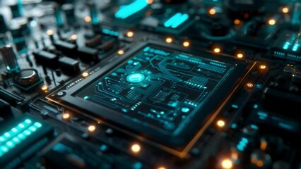 A closeup of a computer screen displaying the intricate circuitry and programming used to control an advanced robotic embly line.