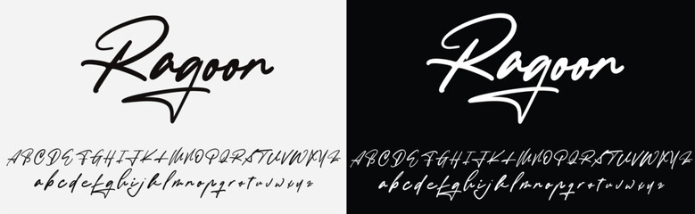 Canvas Print - Signature Font Calligraphy Logotype Script Brush Font Type Font lettering handwritten