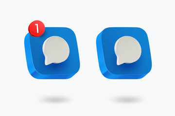Poster - Chat bubble icons clipart isolated on white background. Vector 3d illustration 