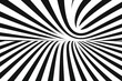 A black and white striped background with a spiral design, smooth vector lines.