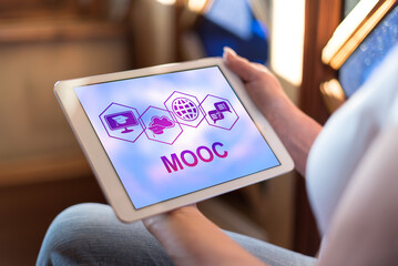 Poster - Mooc concept on a tablet