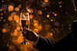 raising a toast to celebrate the new year holiday