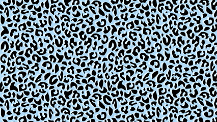 Wall Mural - Leopard skin fur texture blue background	