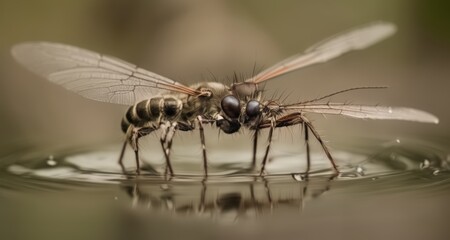 Poster -  Mating dance of lovebugs in a puddle