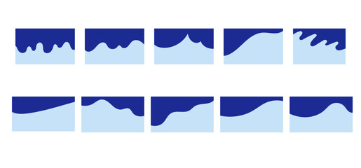 Wall Mural - Template of dividers shapes for website, app. Curve Lines, Wave Collection. Abstract vector design element for top, bottom page.