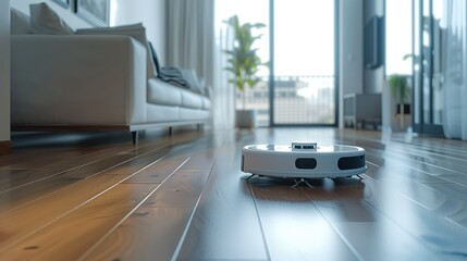 Poster - Robot sweeper, technology, X-ray, Sweep along the wall, stick to the wall, robot cleaner. Generative AI.