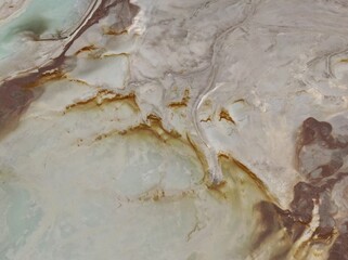 Canvas Print - Aerial view of empty ore quarry.