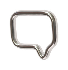 Wall Mural - silver speech bubbles. minimal silver metal chat dialog bubble line icon. realistic 3d design isolat