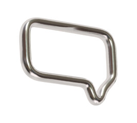 Wall Mural - silver speech bubbles. minimal silver metal chat dialog bubble line icon. realistic 3d design isolat