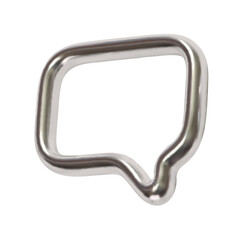 Wall Mural - silver speech bubbles. minimal silver metal chat dialog bubble line icon. realistic 3d design isolat