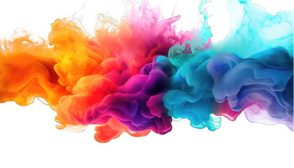 Wall Mural - Explosion of colorful rainbow paint smoke png