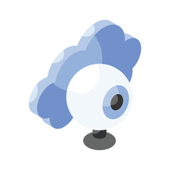 Wall Mural - cloud with webcam showing concept icon of cloud monitoring, cloud camera vector