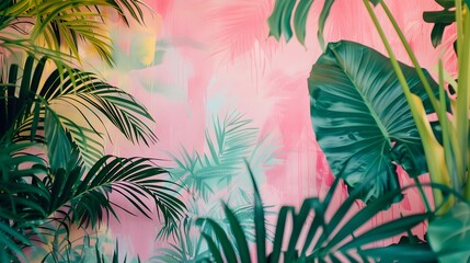  Pink and Orange Tropical Background for Fashion Photography