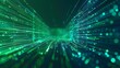 © mahaart - Digital technology speed connect blue green background, cyber nano information, innovation future tech data, internet network connection, Ai big data, line dot illustration 3d. Generative Ai
