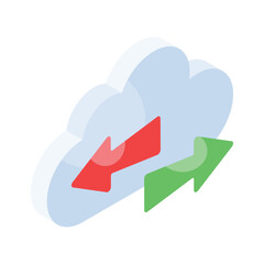 Wall Mural - cloud transfer isometric vector design isolated on white background