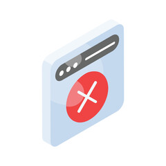 Wall Mural - cross sign with website showing concept icon of blocked website