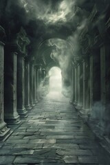 Wall Mural - Abstract artistic afterlife background Generative Ai 