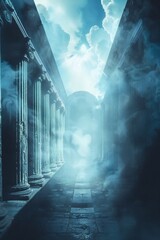 Wall Mural - Abstract artistic afterlife background Generative Ai 