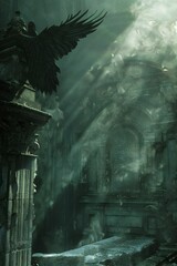 Wall Mural - Abstract artistic afterlife background Generative Ai 