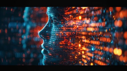 Depict the silent language of machines, where binary code whispers the secrets of advanced technology