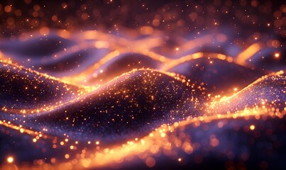 Wall Mural - A shimmering golden curve with a background of stars