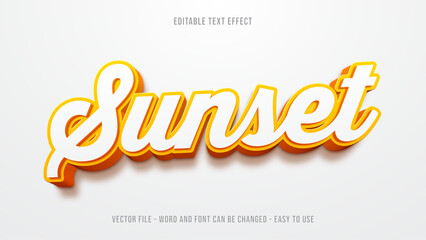 Wall Mural - Summer sunset editable text effect premium vector