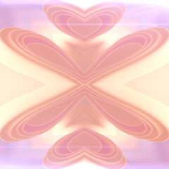Poster - Psychedelic symmetrical pattern with trendy colored wave gradient. 3d rendering digital illustration