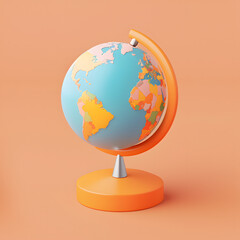 Canvas Print - A minimalist icon of a plastic globe