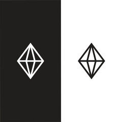 A set of diamonds in a flat style. Abstract black diamond collection icons. Linear outline sign. Vector icon logo design diamonds.