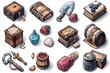 set of fantasy game icons