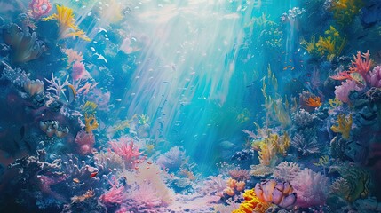 Abstract coral reef icon. Glowing, marine biology, deep sea magic, nocturnal creatures, surreal beauty, underwater photography. Generated by AI. Generated by AI