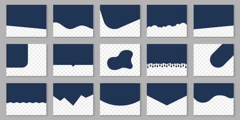 Wall Mural - divider shape for website top, design element for web page bottom set. separator collection for post