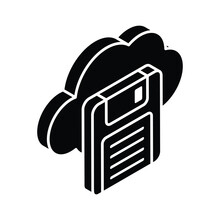 Premium Vector Of Cloud Storage Isometric Style, Editable Icon