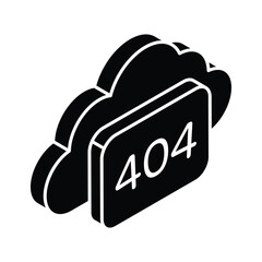 Wall Mural - 404 error with cloud showing concept isometric icon of cloud error
