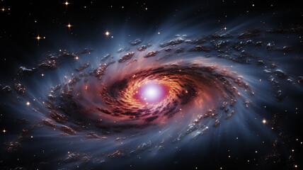 Wall Mural - black hole, illustration of a multicolored singularity in outer space abstract fictional bright cosm
