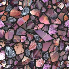 Wall Mural - Seamless purple stones terrazzo texture pattern high resolution 4k, colorful terrazzo for design, architecture, and 3d. HD realistic material polished, surface tileable for creative work and design