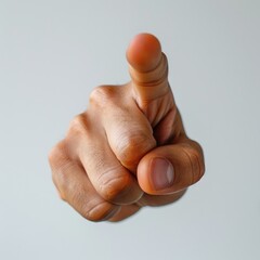 Hand pointing towards the camera, white background, AI generated Image
