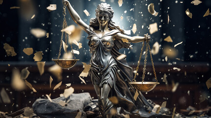 Canvas Print - Lady Justice Statue Temple