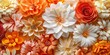 paper flowers with different color full background 