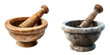 Mortar and Pestle Set Isolated on Transparent or White Background, PNG