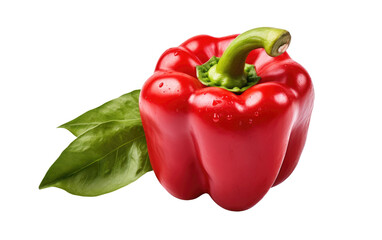 Red Pepper and Green Pepper. A red pepper and a green pepper are placed side by side. on a White or Clear Surface PNG Transparent Background.