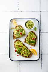 Sticker - Mashed avocado on toast with lemon and chili pepper