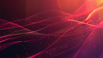 elegant red flowing wave particles. futuristic digital technology or science banner.