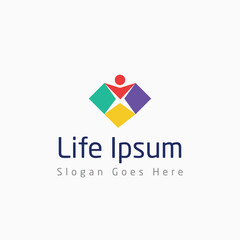 Colourful Business Logo Fresh Idea For life, insurance, finance, organizations, Environment Vector Flat Logos and Icon Design
