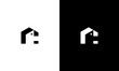 initial R building monogram logo design vector
