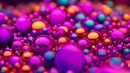 Wall Mural - Abstract 3d animation of a colorful bubble background