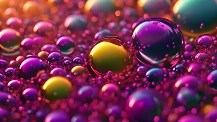 Wall Mural - Abstract 3d animation of a colorful bubble background