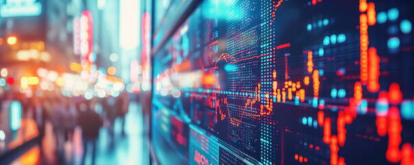 Abstract stock market background with diagrams and candles. Concept of marketing and business.