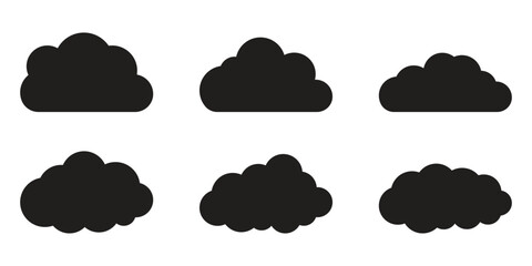 cloud icon set. vector symbol on transparent background.